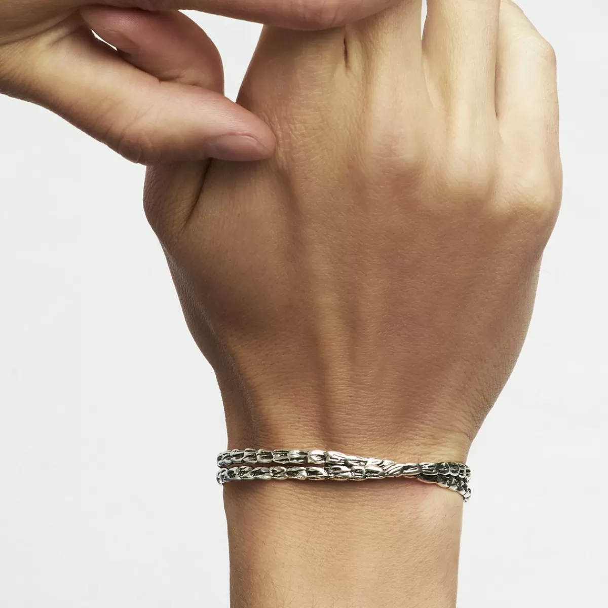 Gas Bijoux Bracelet jonc Liane croisé grand modèle argenté Store