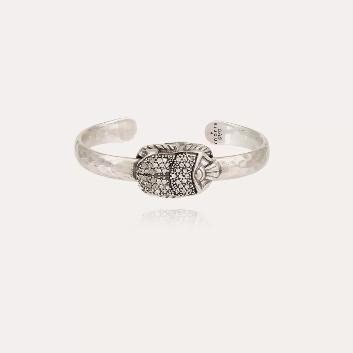 Gas Bijoux Bracelet jonc Scarabée strass argenté Cristal Online