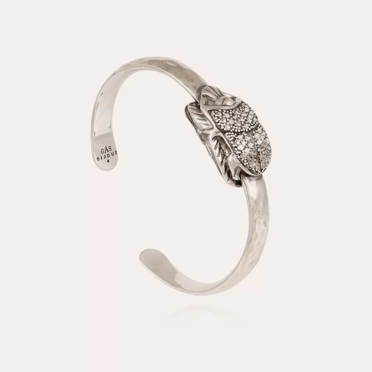 Gas Bijoux Bracelet jonc Scarabée strass argenté Cristal Online