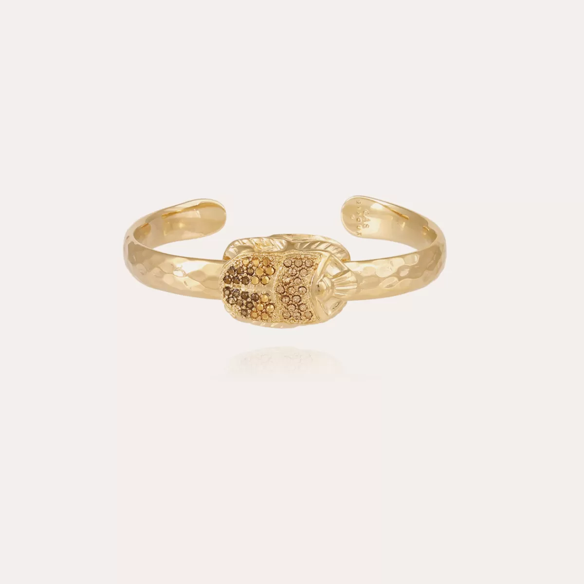 Gas Bijoux Bracelet jonc Scarabée strass doré Cristal Discount