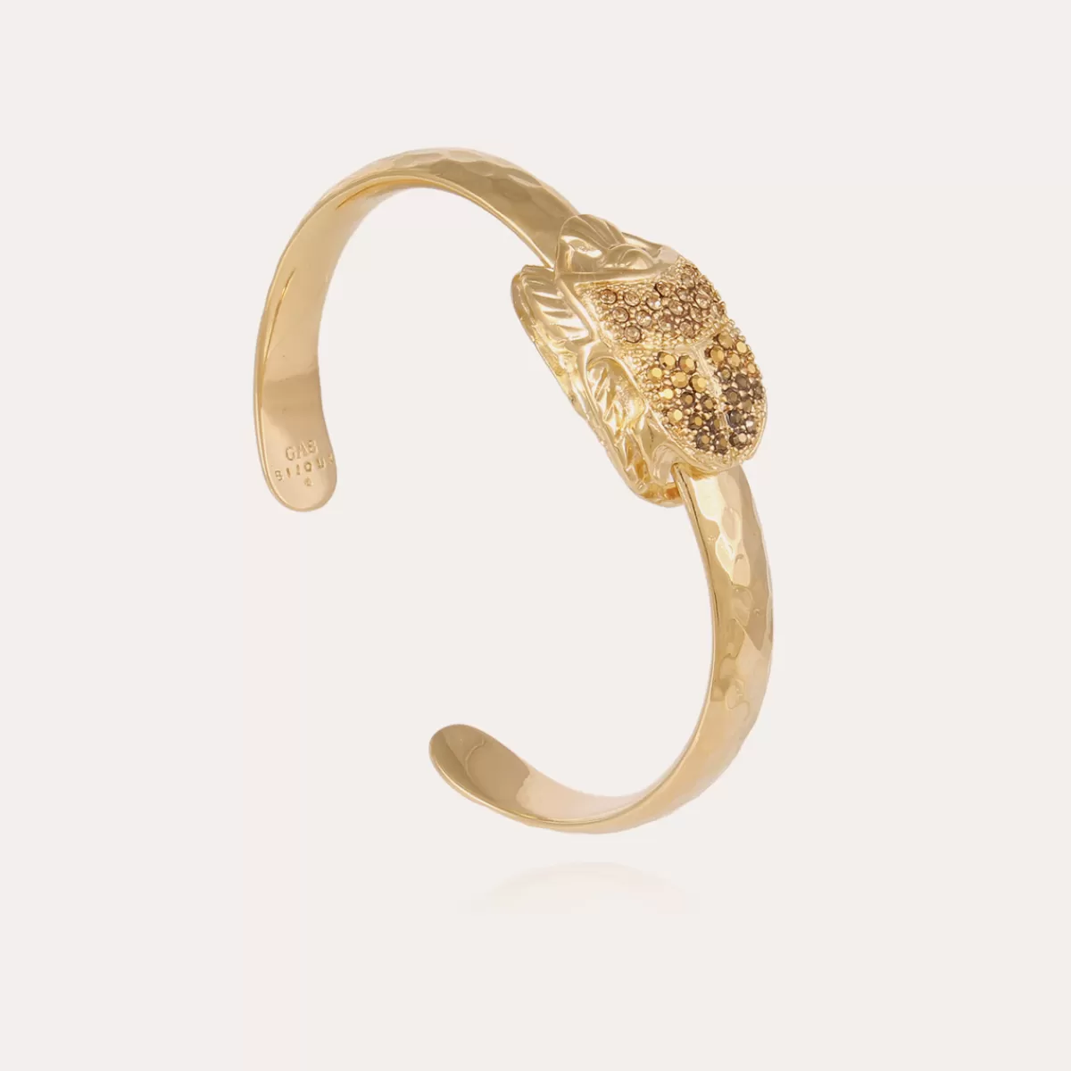 Gas Bijoux Bracelet jonc Scarabée strass doré Cristal Discount