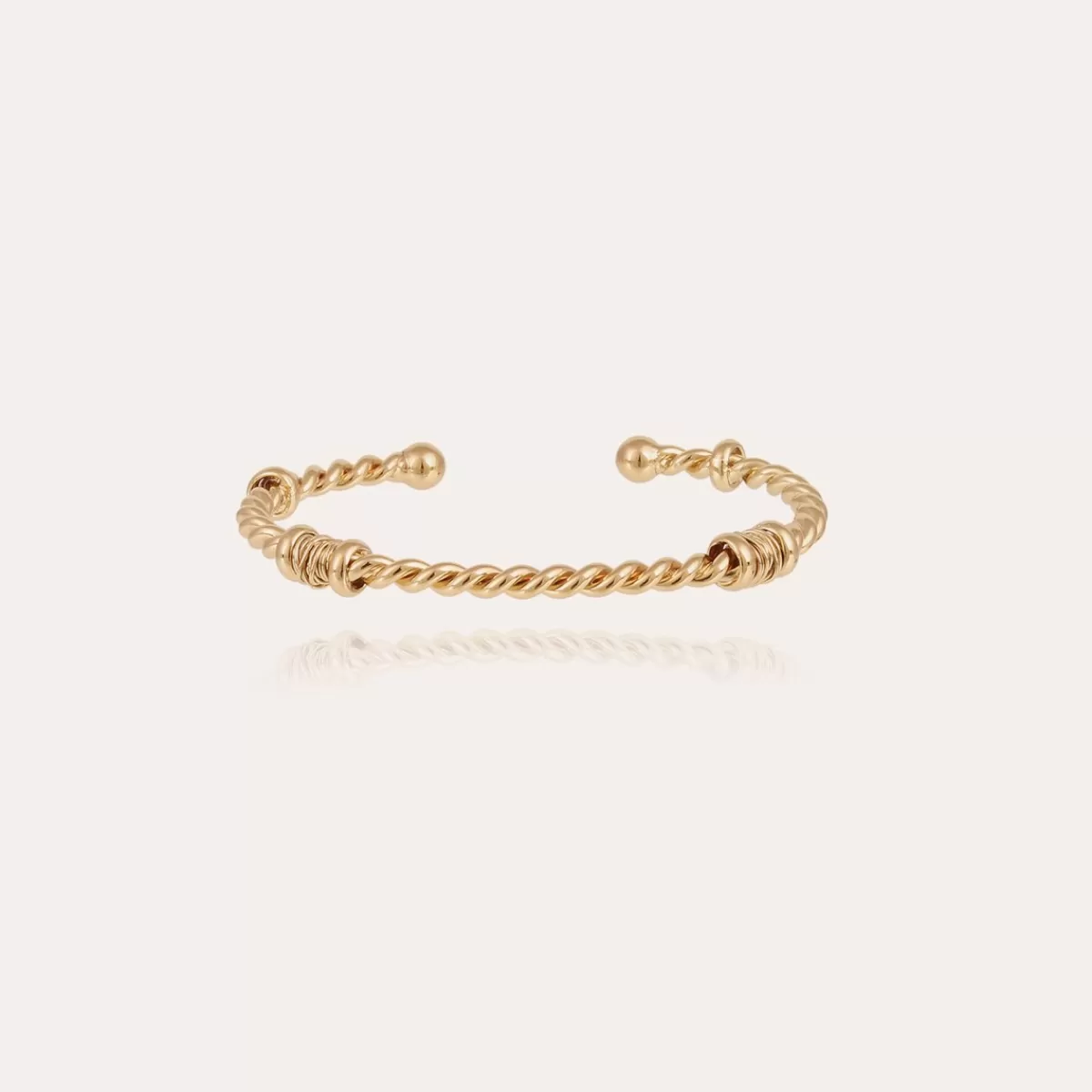 Gas Bijoux Bracelet Jonc Torsade grand modèle doré New