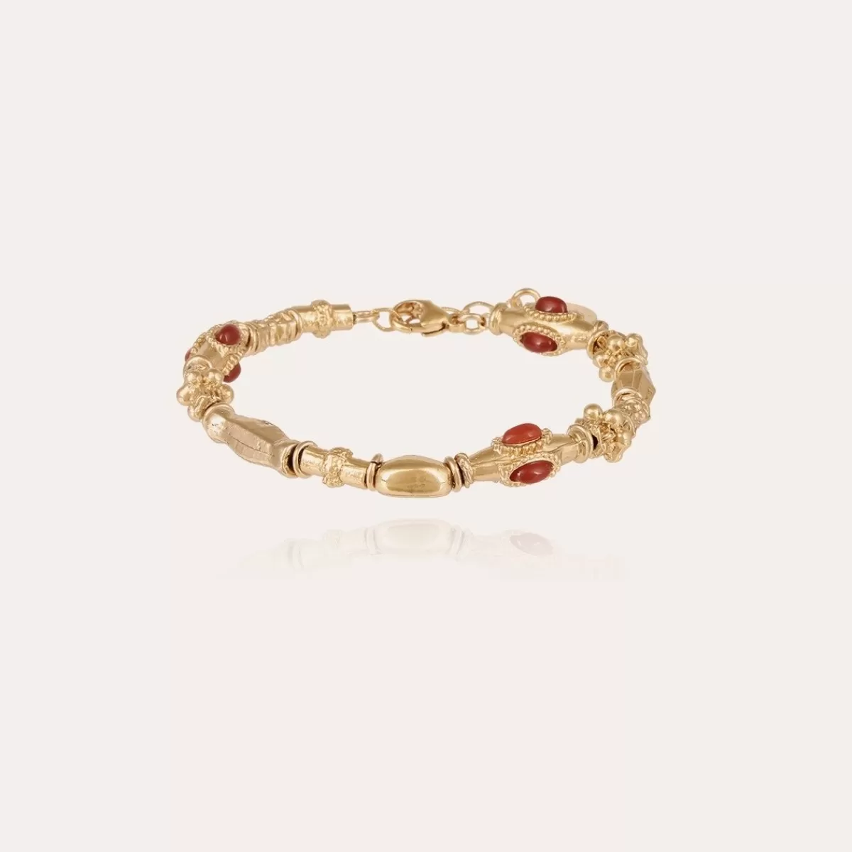 Gas Bijoux Bracelet Kali cabochons doré - Cornaline Hot