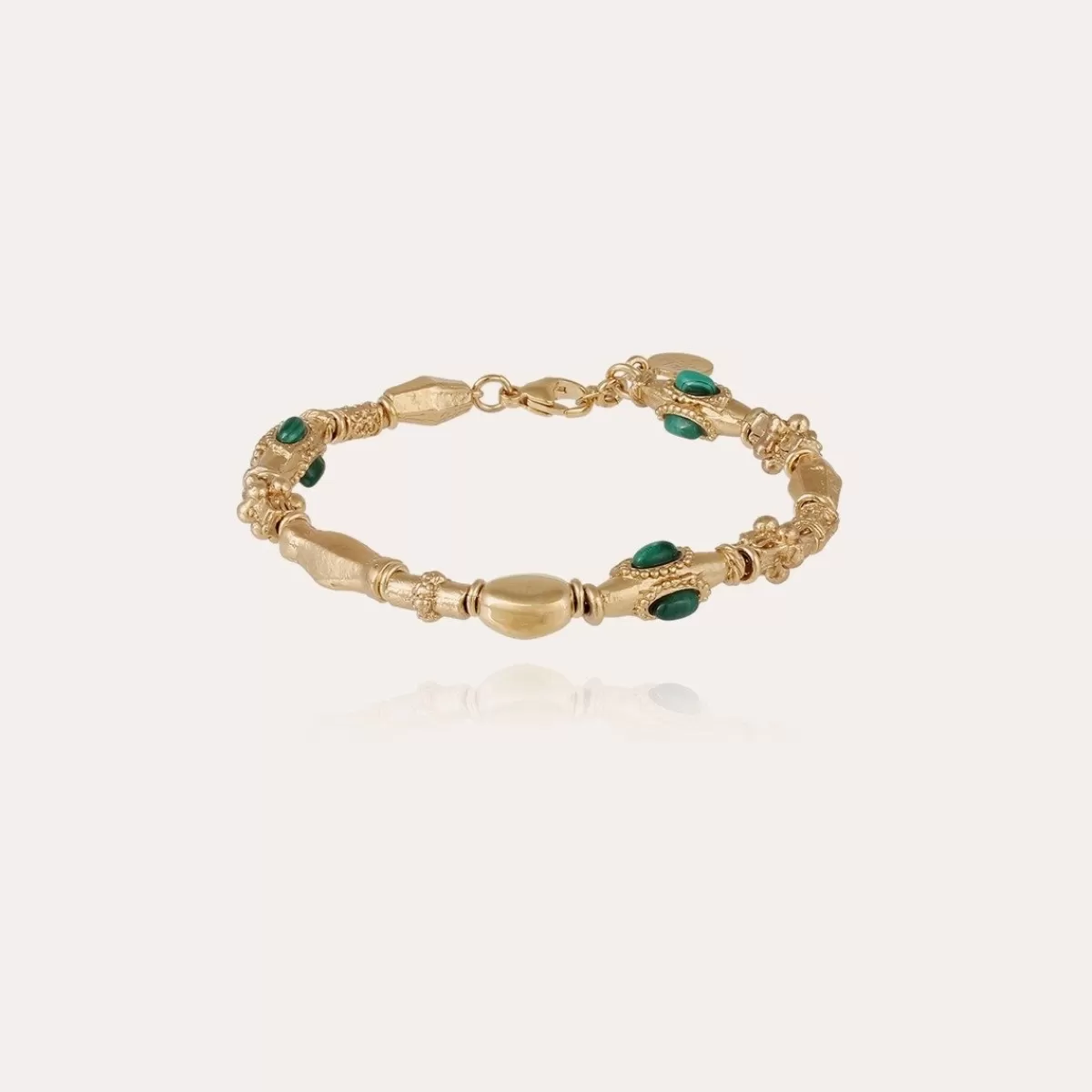 Gas Bijoux Bracelet Kali cabochons doré - Malachite Cornaline Flash Sale