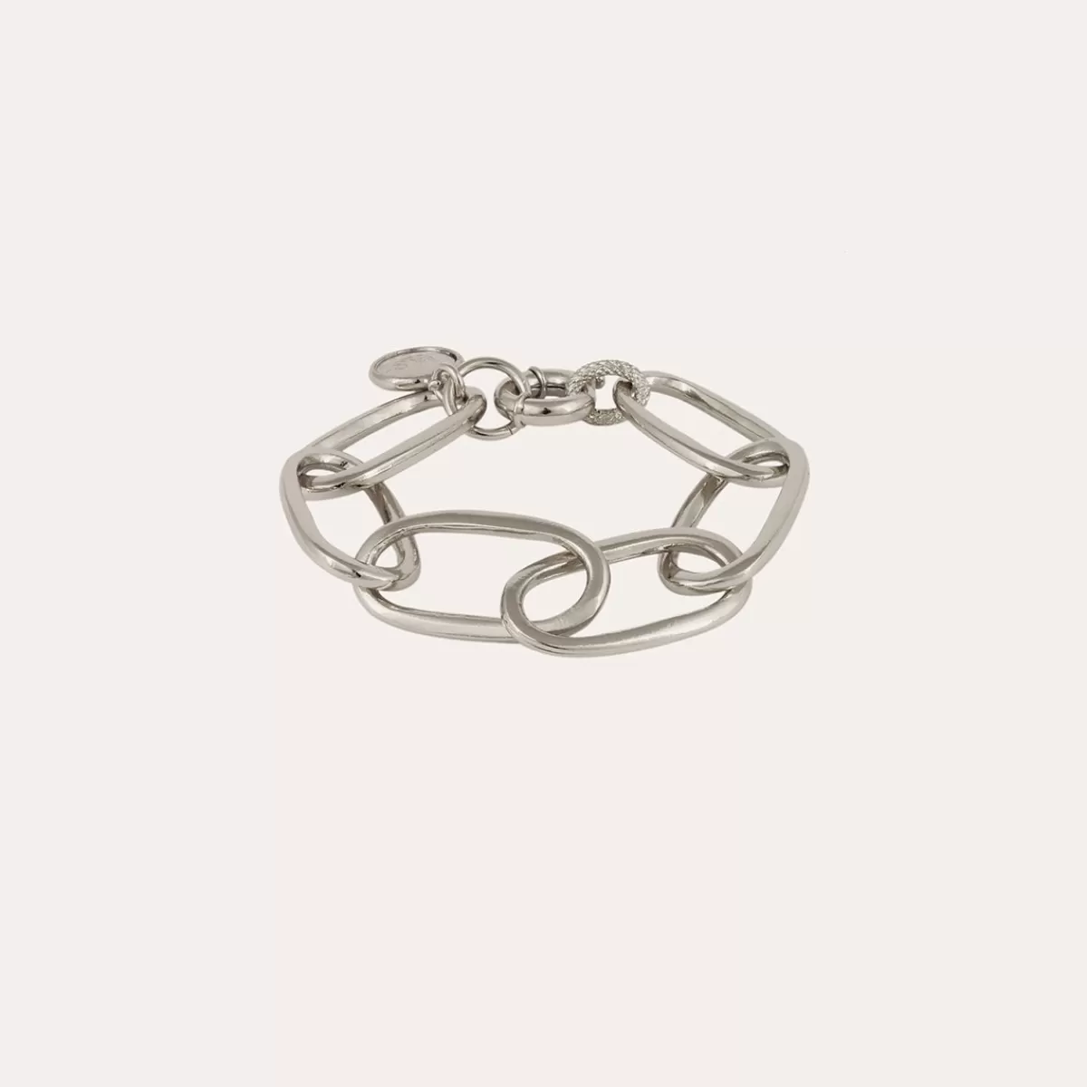 Gas Bijoux Bracelet Maille Ovale grand modèle argenté Online