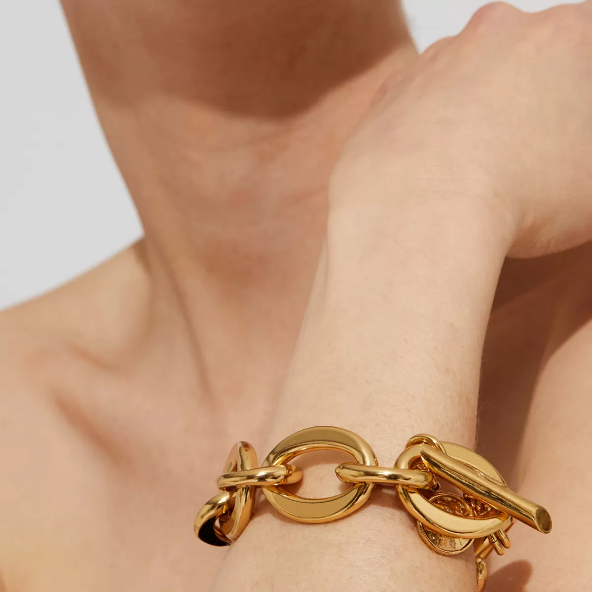 Gas Bijoux Bracelet Maille Ovale moyen modèle doré Sale