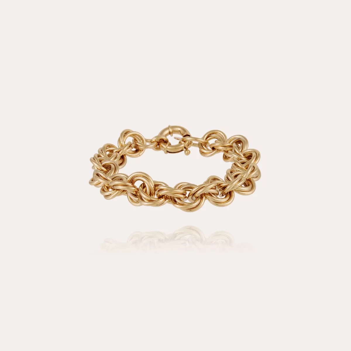 Gas Bijoux Bracelet Maille rond entrecroisé grand modèle doré Clearance