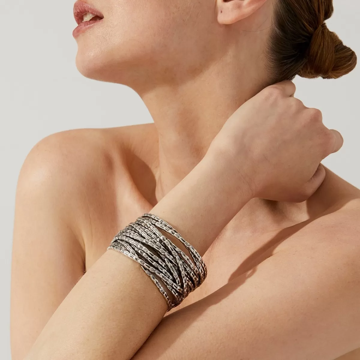Gas Bijoux Bracelet manchette Liane argenté Clearance