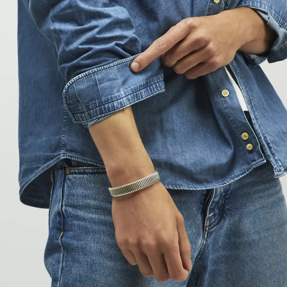 Gas Bijoux Bracelet Milos grand modèle argenté Online