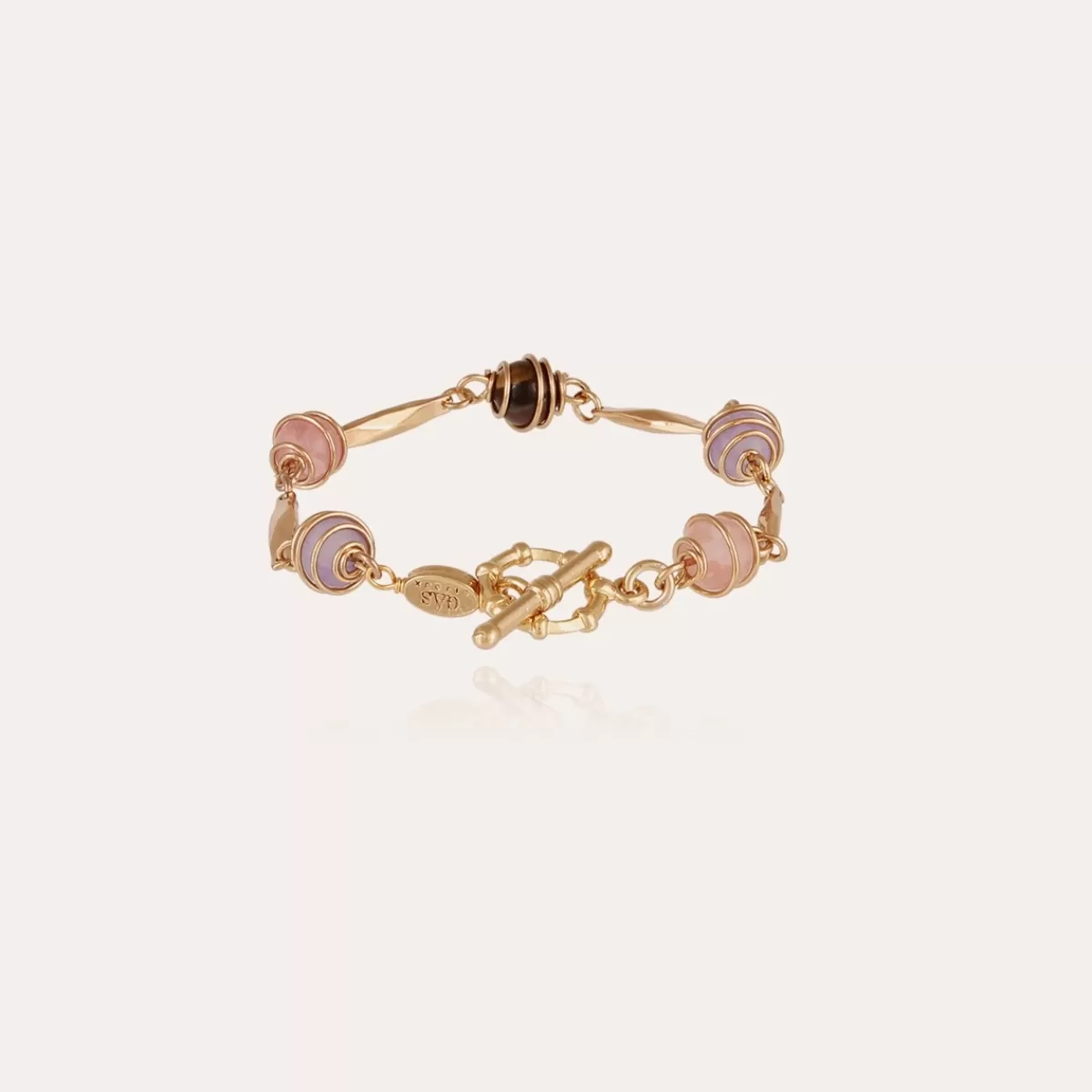 Gas Bijoux Bracelet Perla Serti doré Oeil de Tigre Clearance