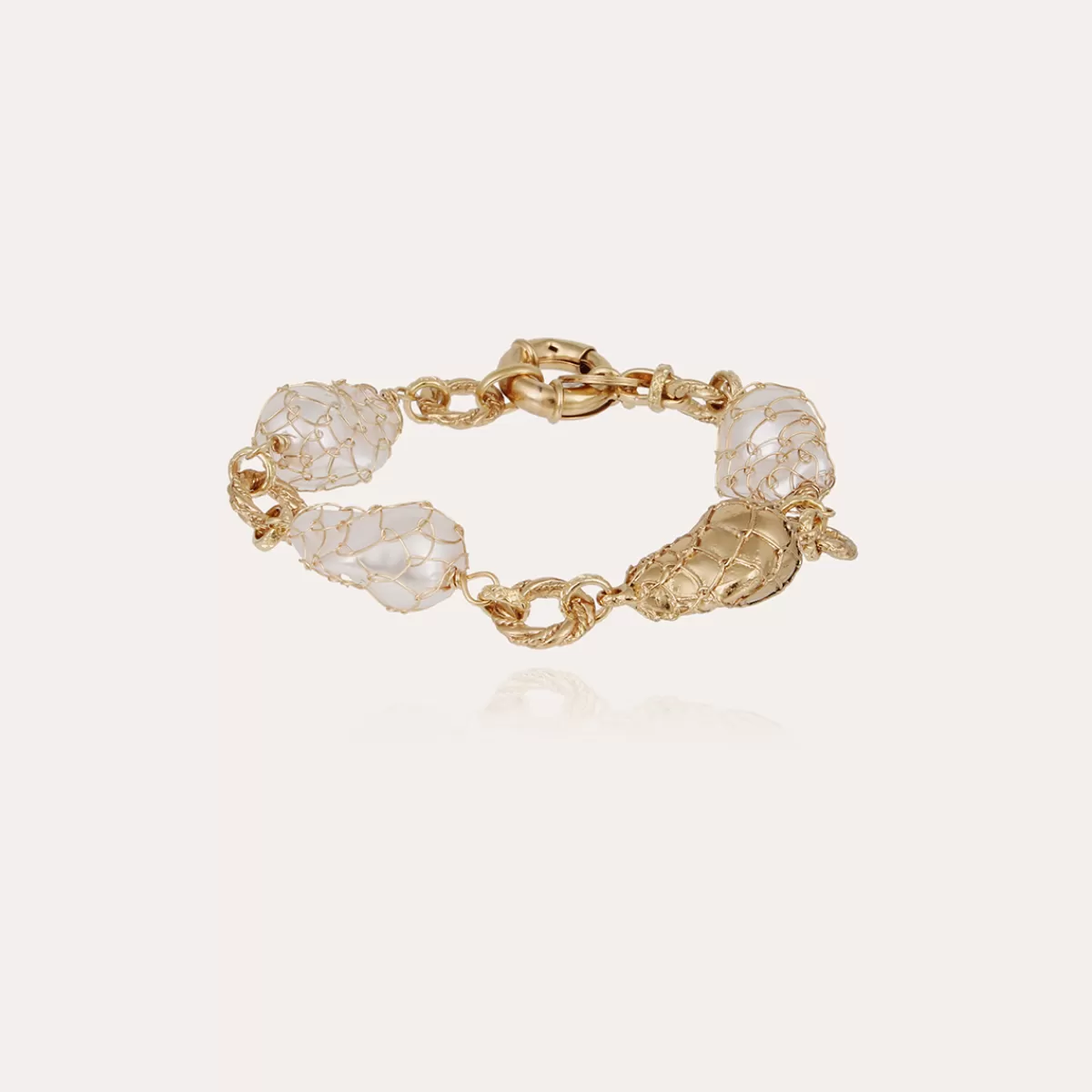 Gas Bijoux Bracelet Rainbow Biwa Bis doré Nacre blanche Shop