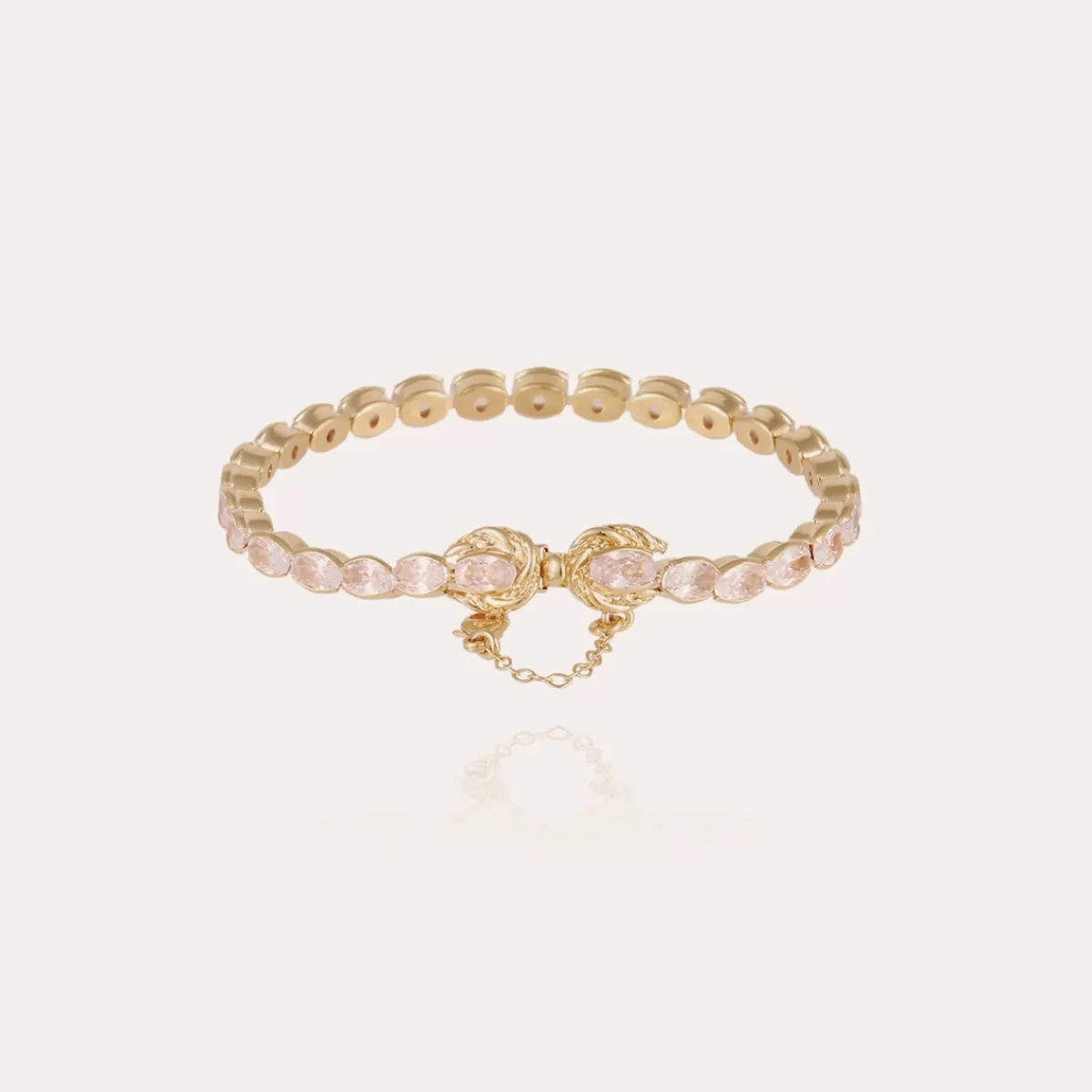 Gas Bijoux Bracelet Riviera Fleur grand modèle doré - Zircone Fashion