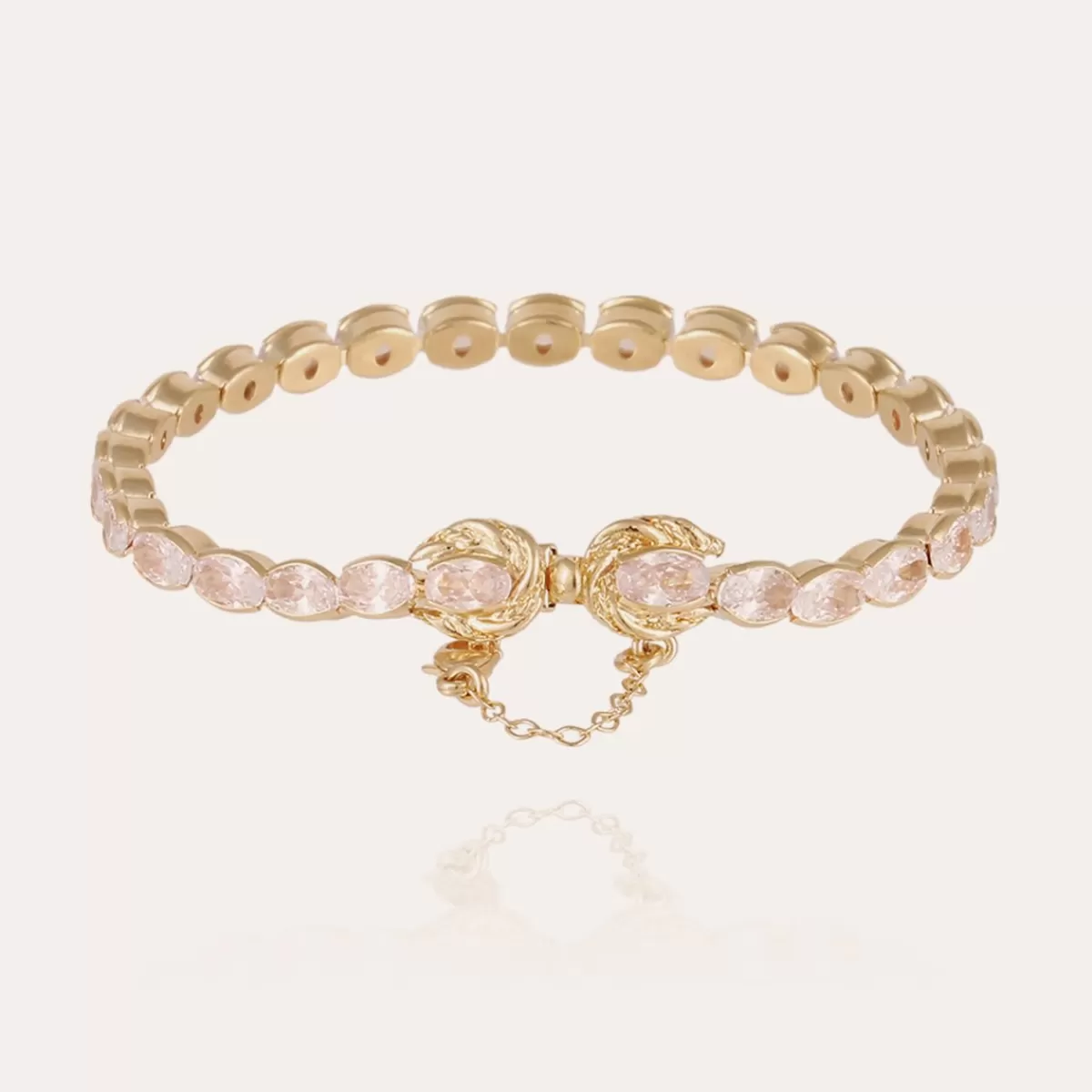 Gas Bijoux Bracelet Riviera Fleur grand modèle doré - Zircone Fashion