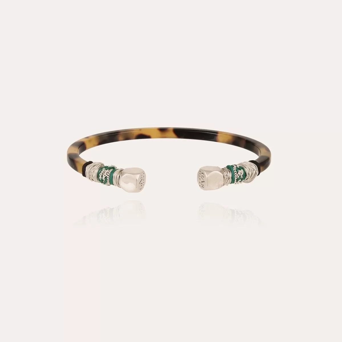 Gas Bijoux Bracelet Sari Bis acétate grand modèle argenté - Écaille Cheap