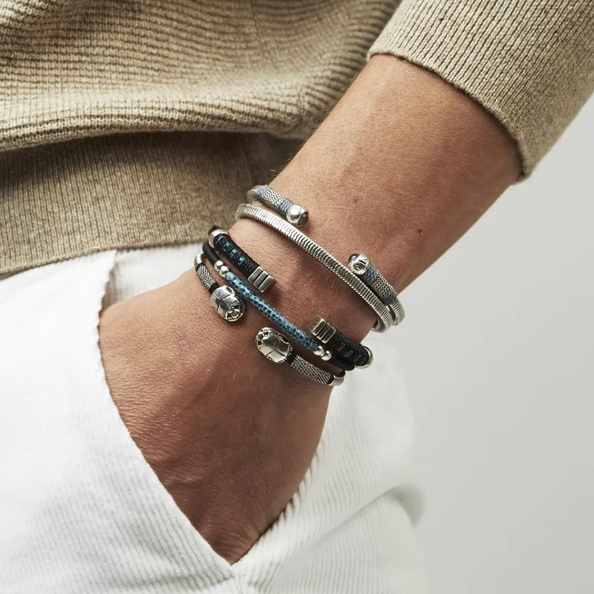 Gas Bijoux Bracelet Sari grand modèle argenté Cheap