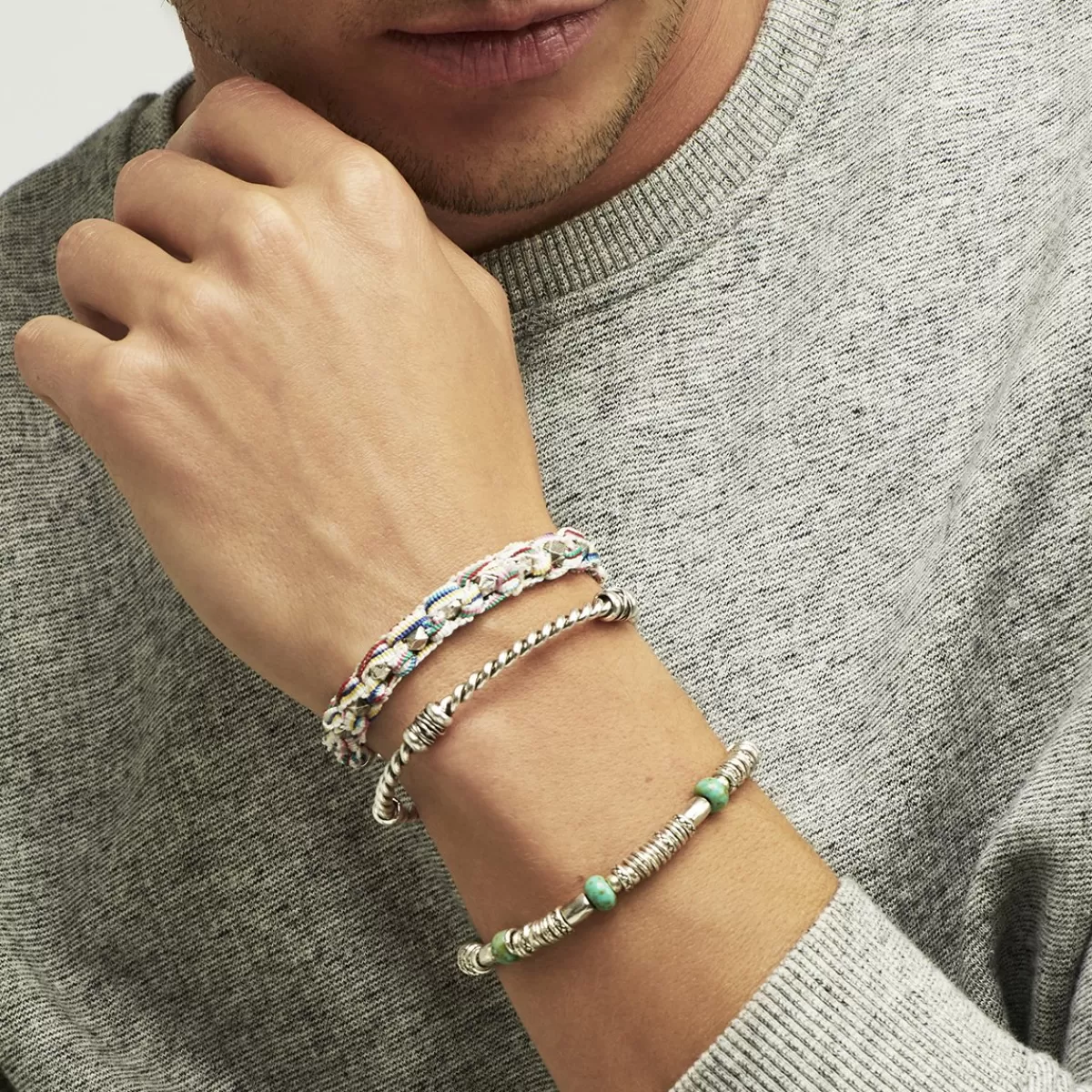 Gas Bijoux Bracelet Torsade grand modèle argenté Flash Sale