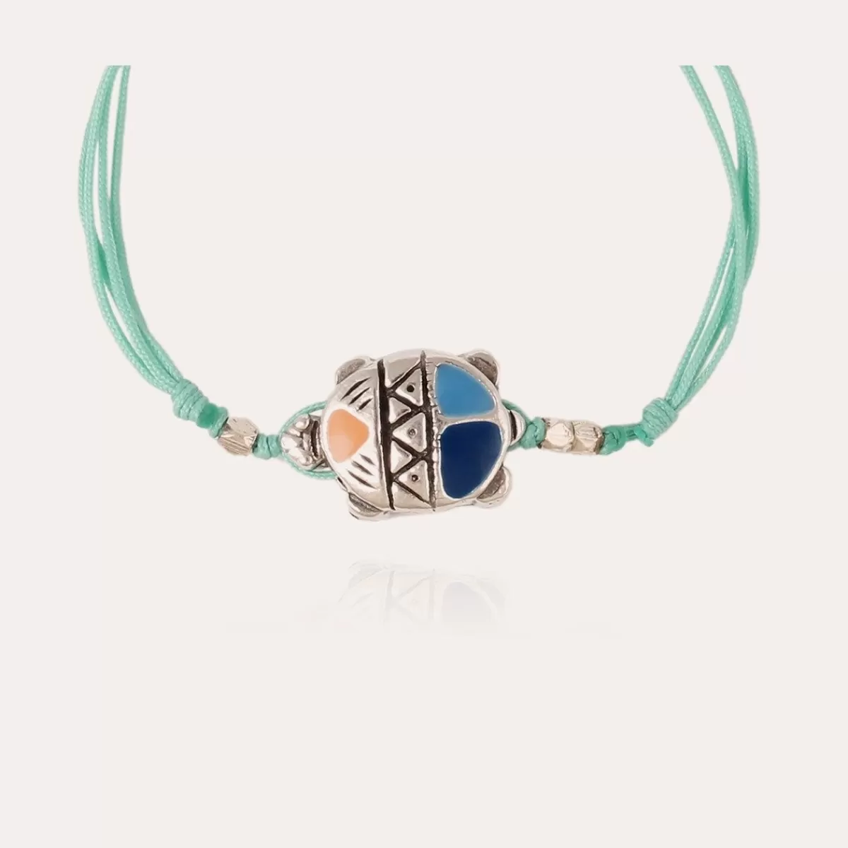 Gas Bijoux Bracelet Tortue émail Vilebrequin grand modèle argenté Best