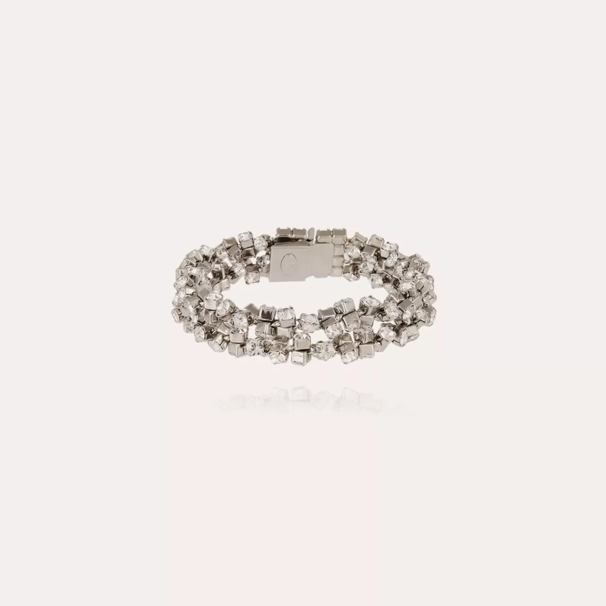 Gas Bijoux Bracelet Trevise double finition rhodium Cristal Cheap
