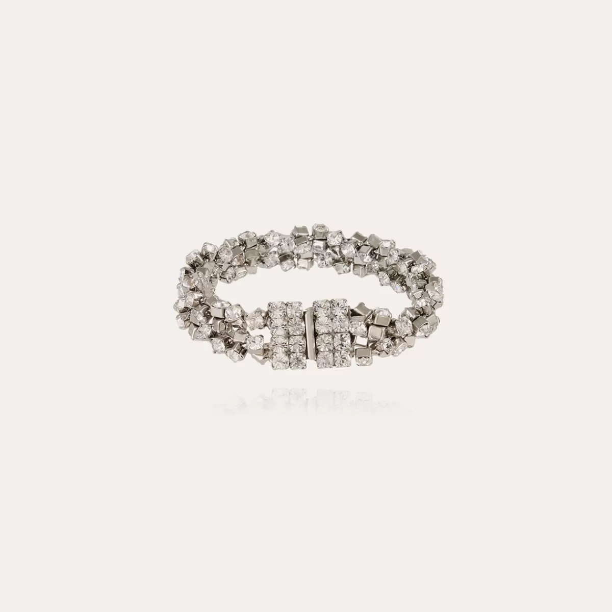Gas Bijoux Bracelet Trevise double finition rhodium Cristal Cheap