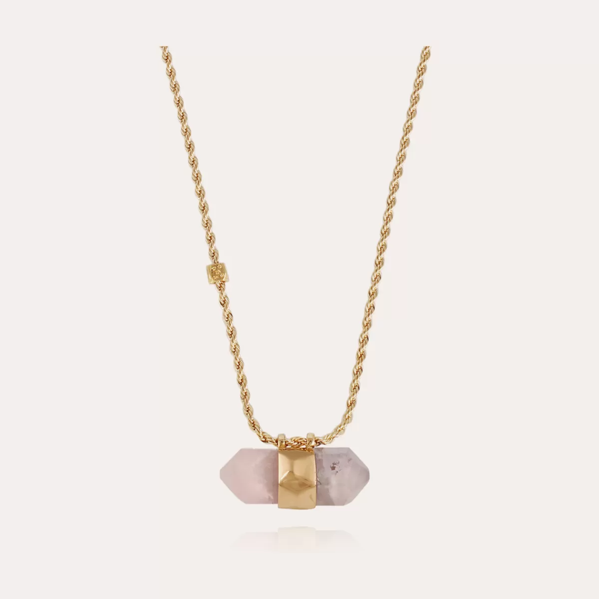 Gas Bijoux Collier Aventurine grand modèle doré - Améthyste Multico bleu Sale
