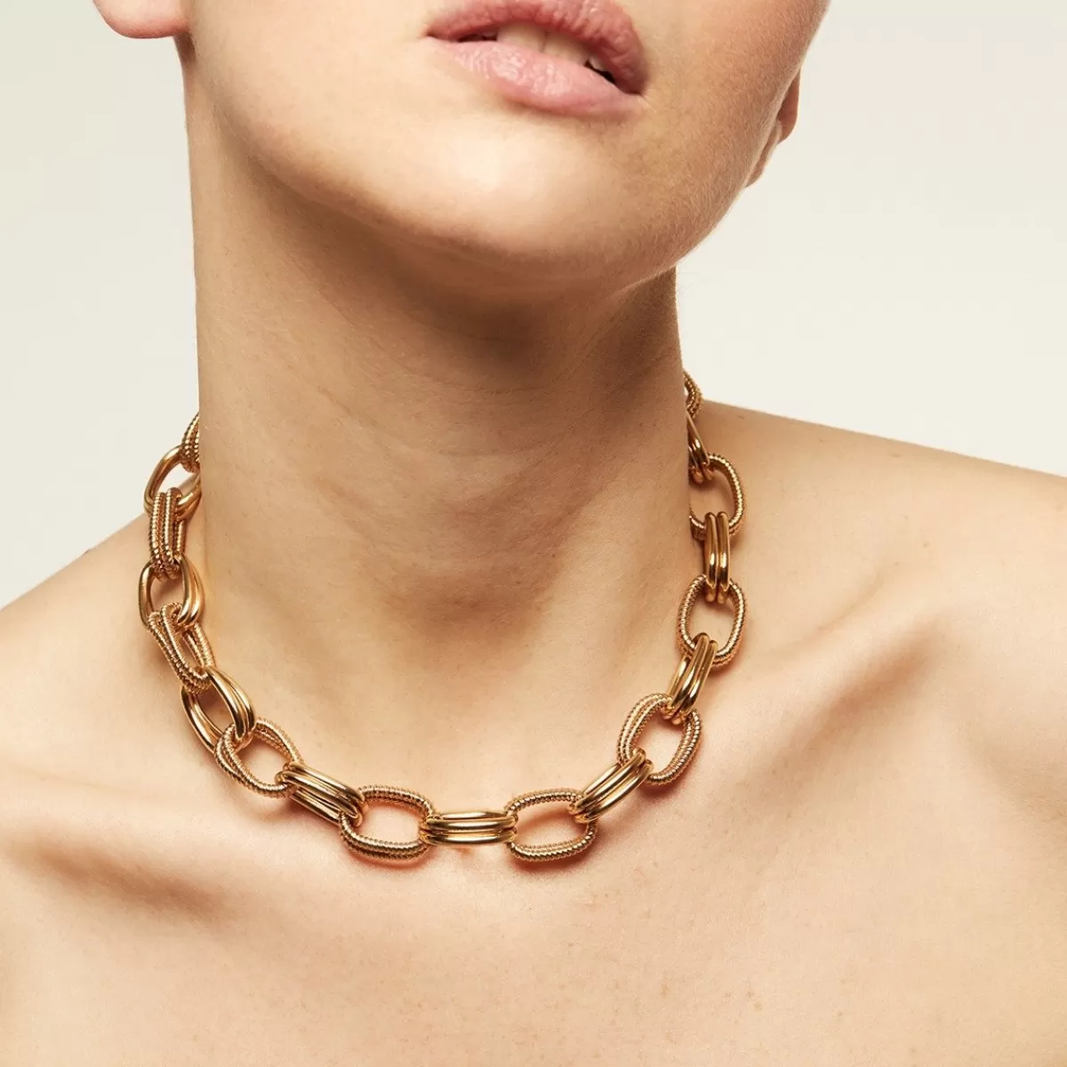 Gas Bijoux Collier Bell doré Cristal Fashion
