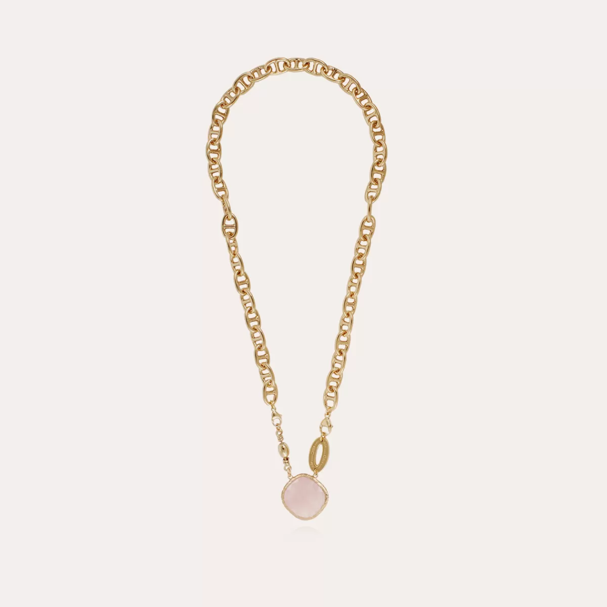 Gas Bijoux Collier Billy doré - Quartz rose Nacre blanche Discount