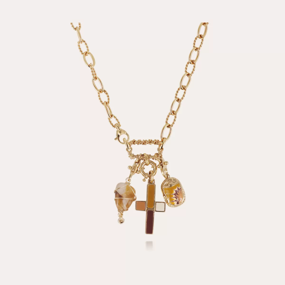 Gas Bijoux Collier Constantine doré Multico marron Cheap
