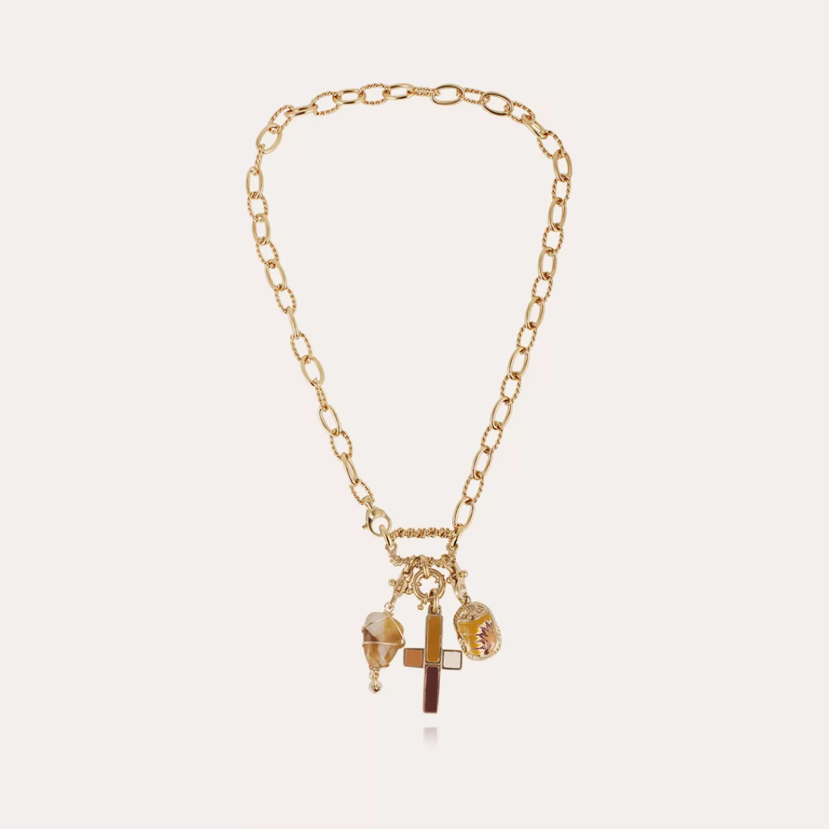 Gas Bijoux Collier Constantine doré Multico marron Cheap