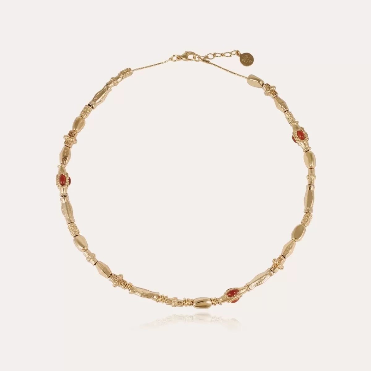 Gas Bijoux Collier Kali cabochons doré - Cornaline Clearance