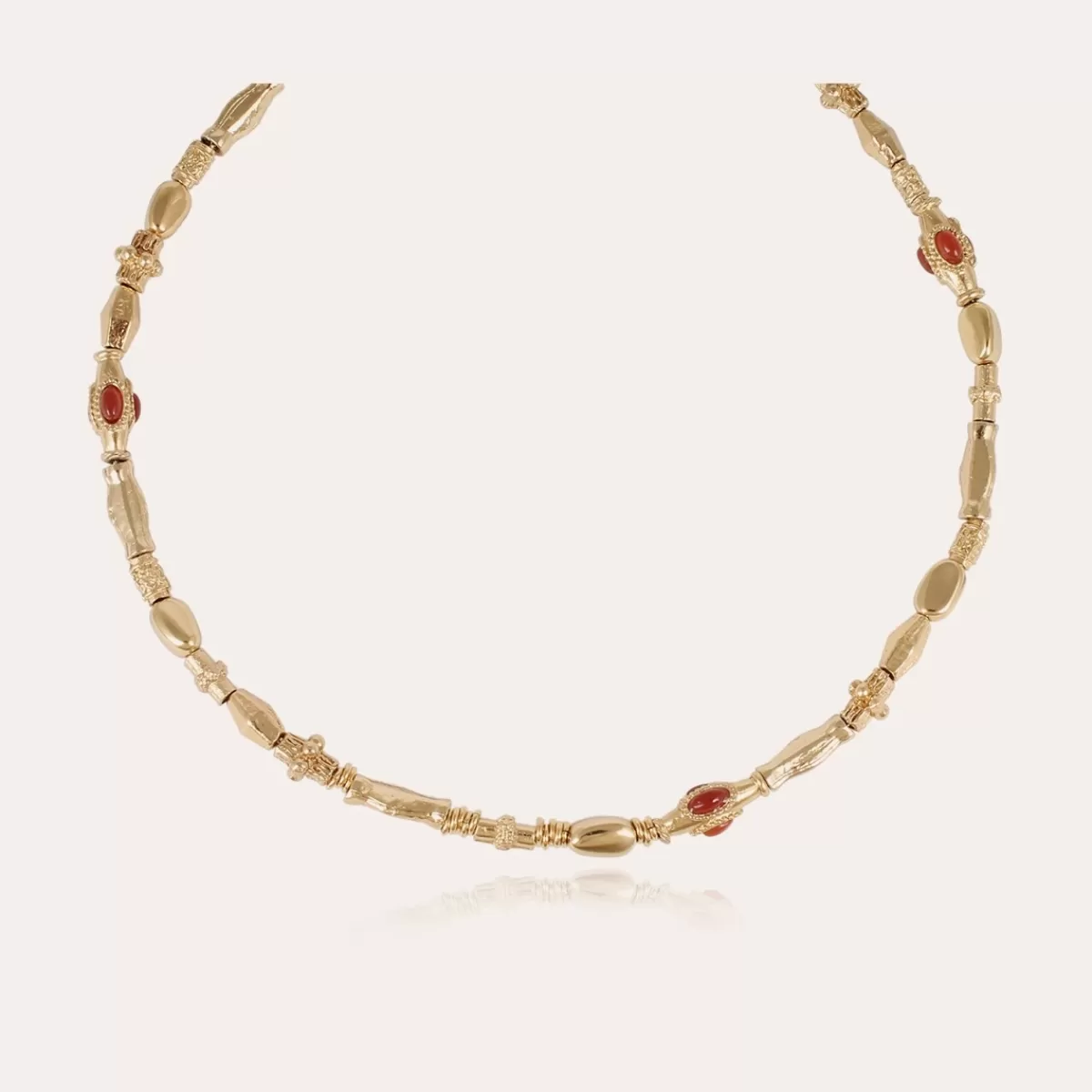 Gas Bijoux Collier Kali cabochons doré - Cornaline Clearance