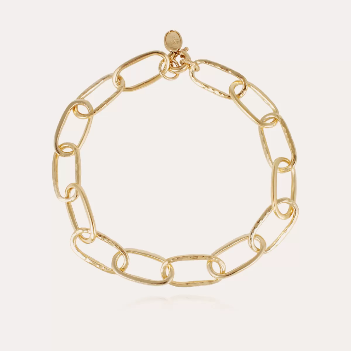 Gas Bijoux Collier Maille Ovale grand modèle doré Outlet