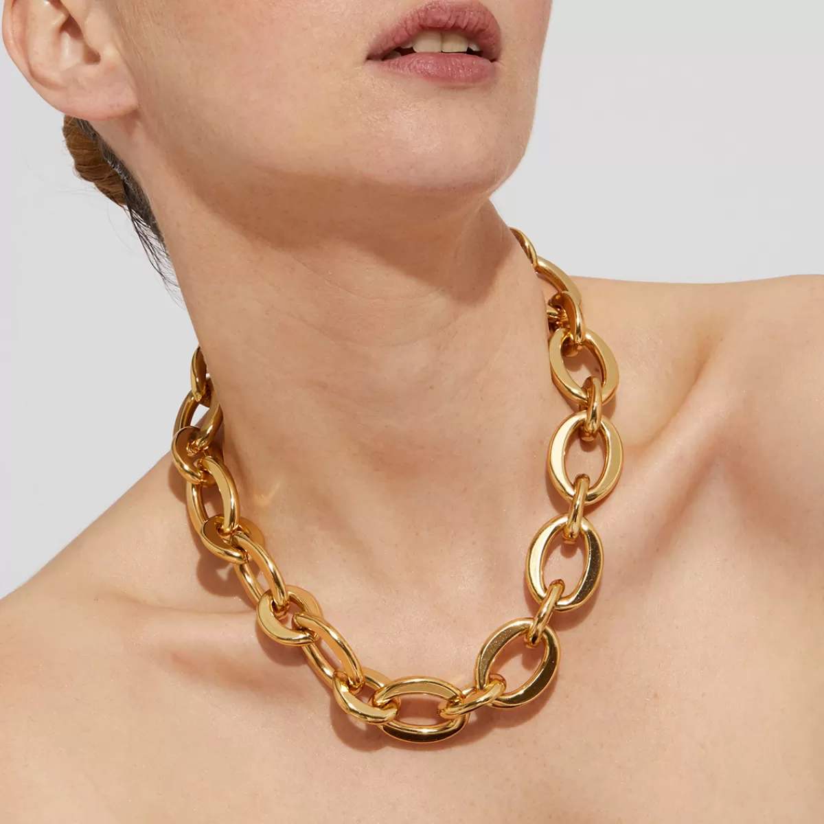 Gas Bijoux Collier Maille Ovale moyen modèle doré New