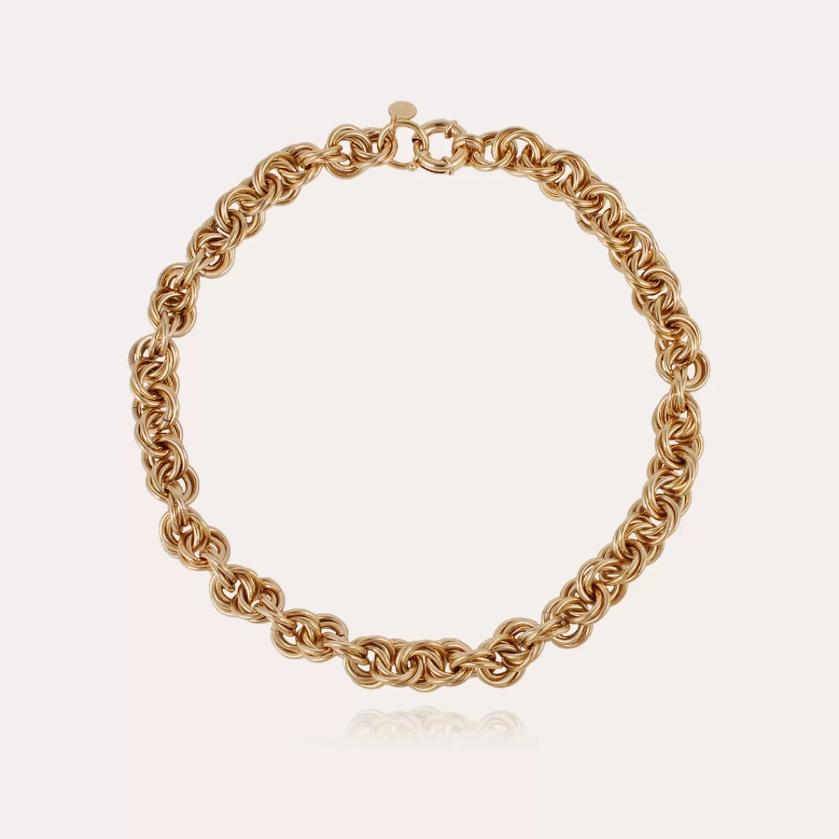 Gas Bijoux Collier Maille rond entrecroisé grand modèle doré Outlet
