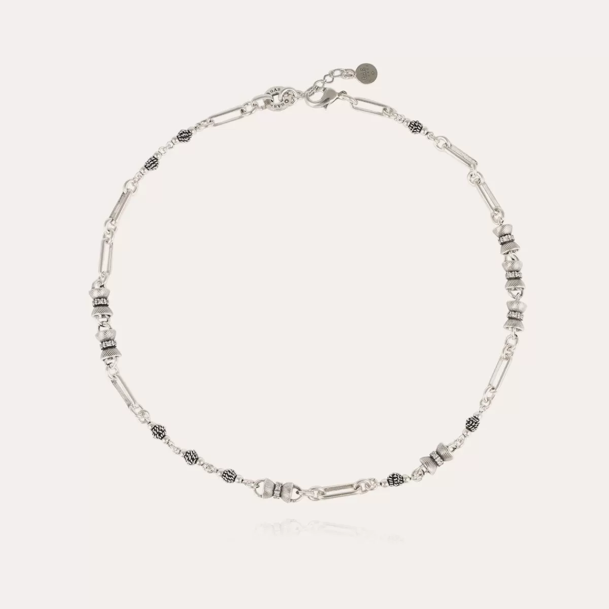 Gas Bijoux Collier Pompadour strass argenté Cristal Sale