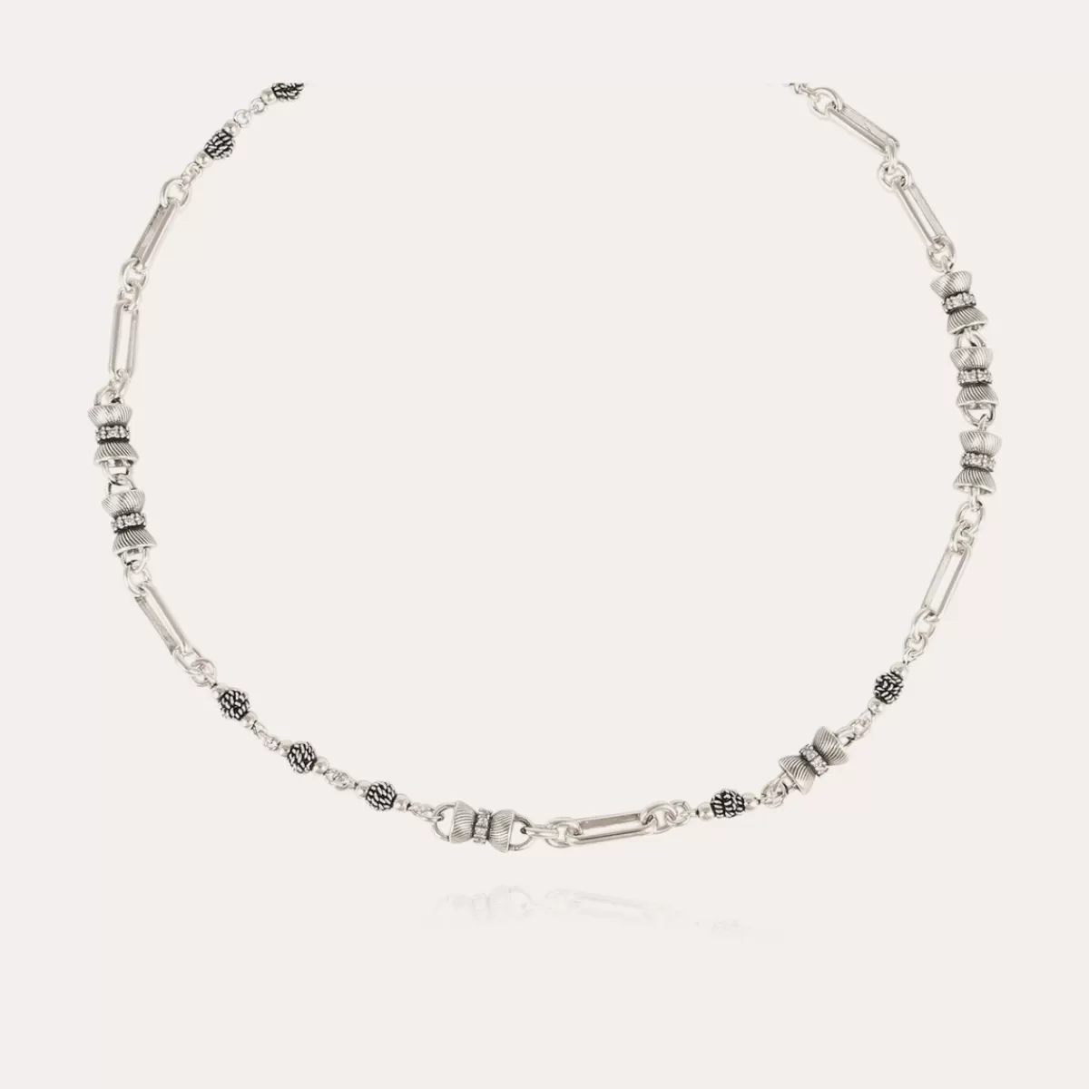 Gas Bijoux Collier Pompadour strass argenté Cristal Sale