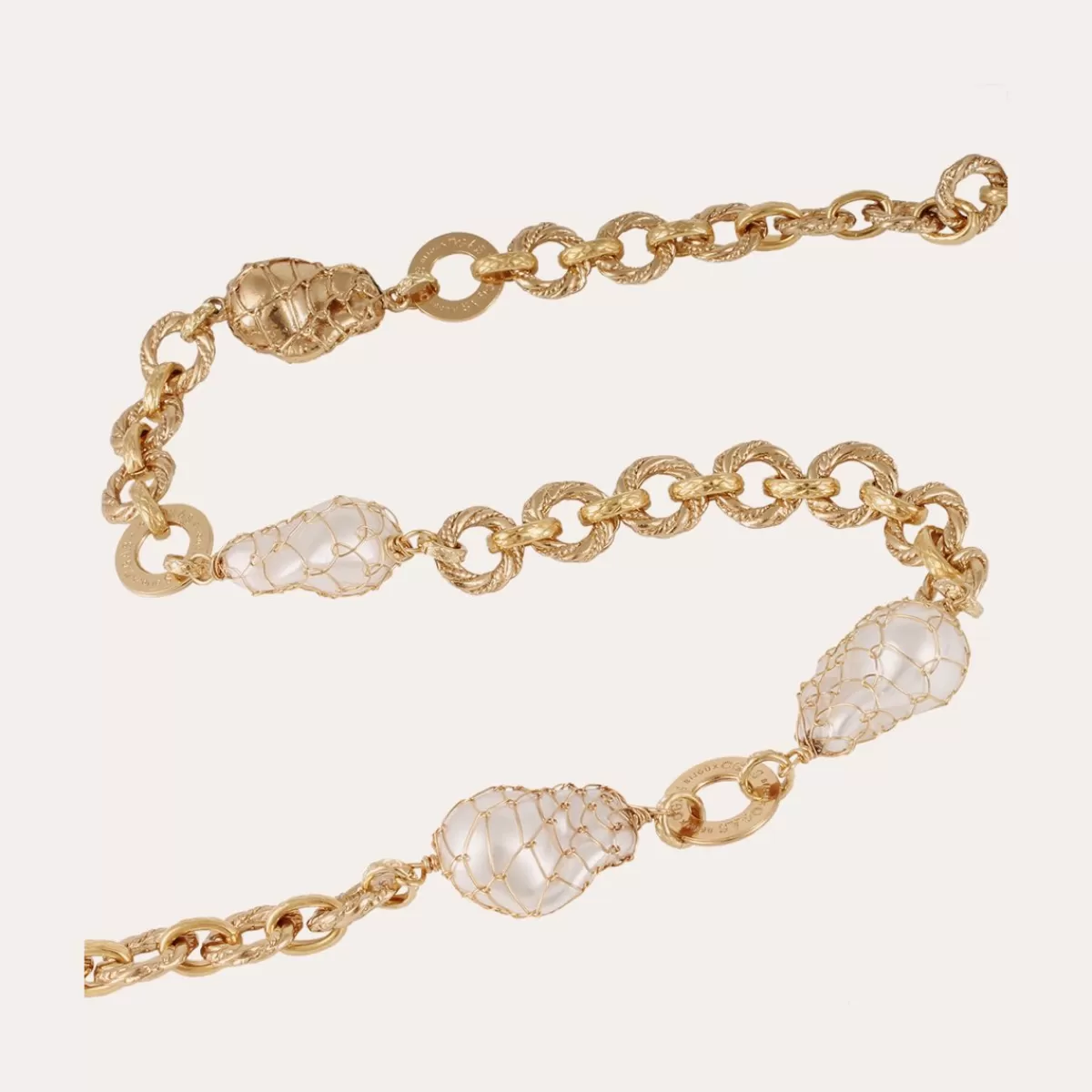 Gas Bijoux Collier Rainbow Biwa Bis doré Nacre blanche Shop