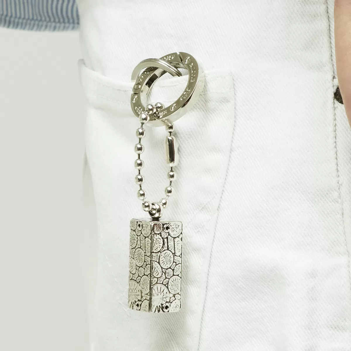 Gas Bijoux Porte-clés Cage Bozart argenté Clearance