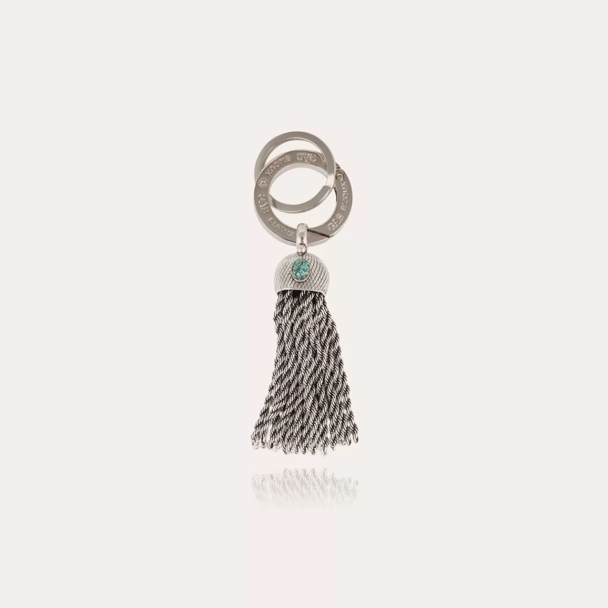 Gas Bijoux Porte-clés Pompon cabochon argenté Shop