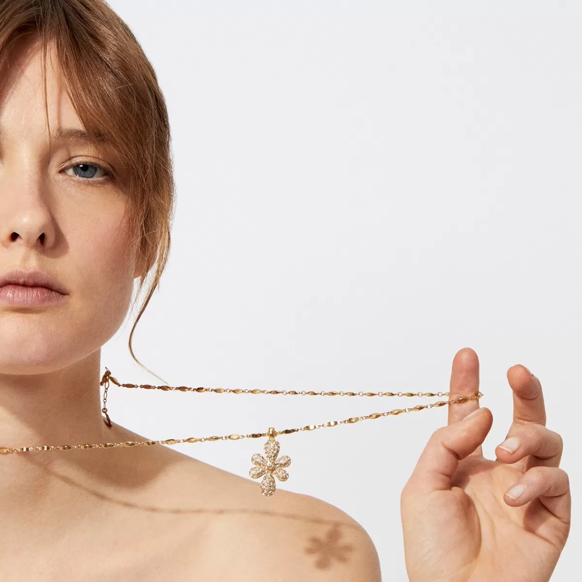 Gas Bijoux Sautoir Agapa strass doré Cristal Clearance