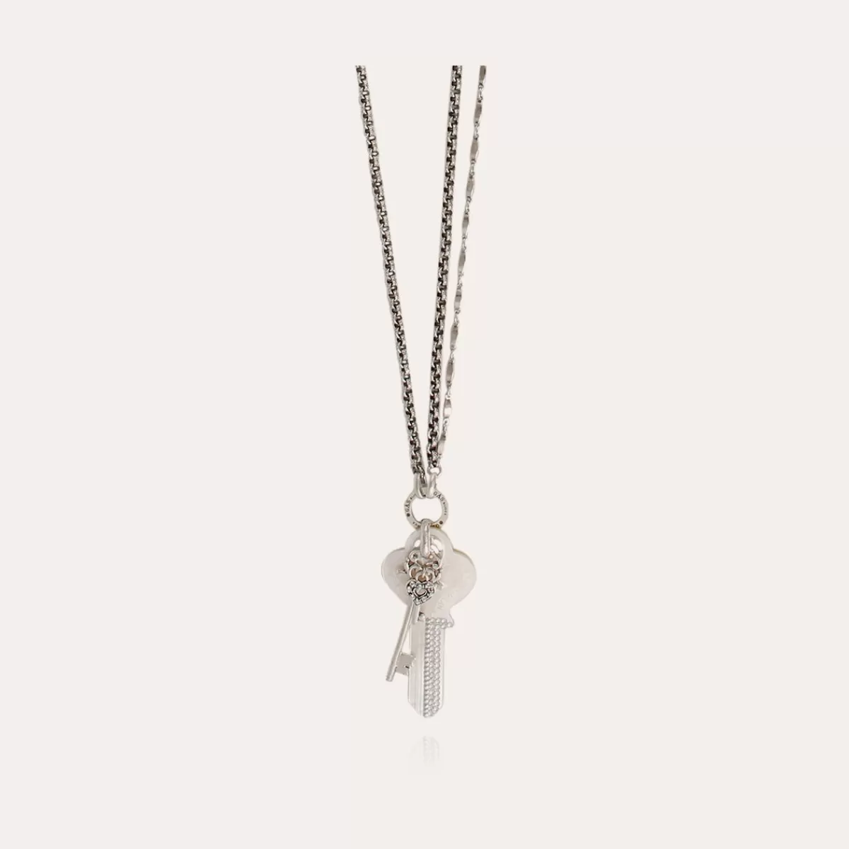 Gas Bijoux Sautoir Lancelot argenté - Nacre blanche Flash Sale