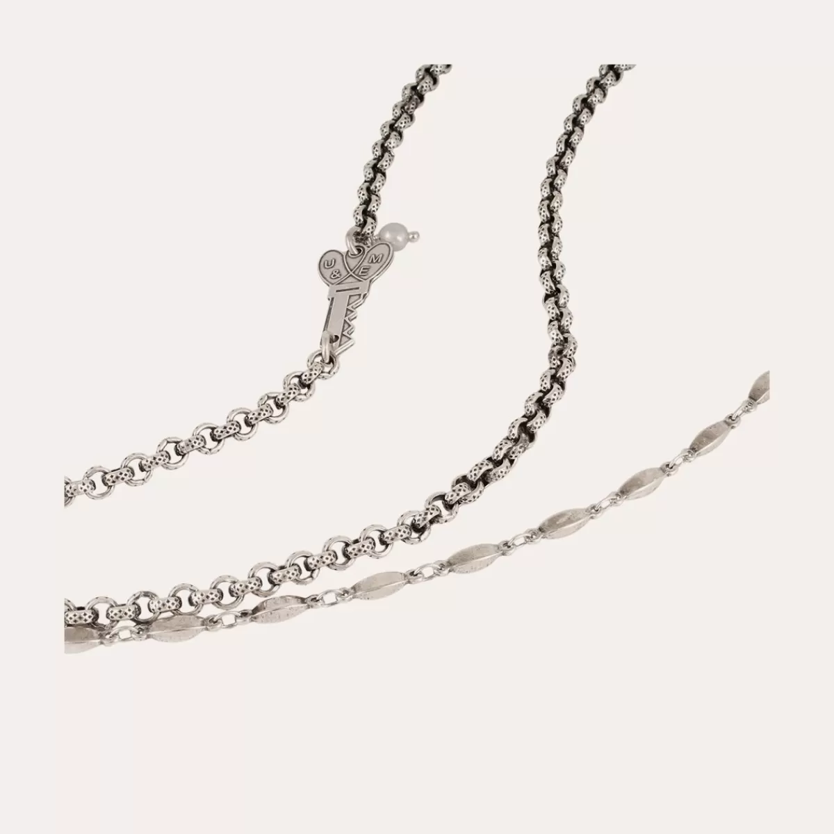 Gas Bijoux Sautoir Lancelot argenté - Nacre blanche Flash Sale